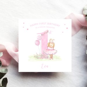 Birthday Ballerina Square Card