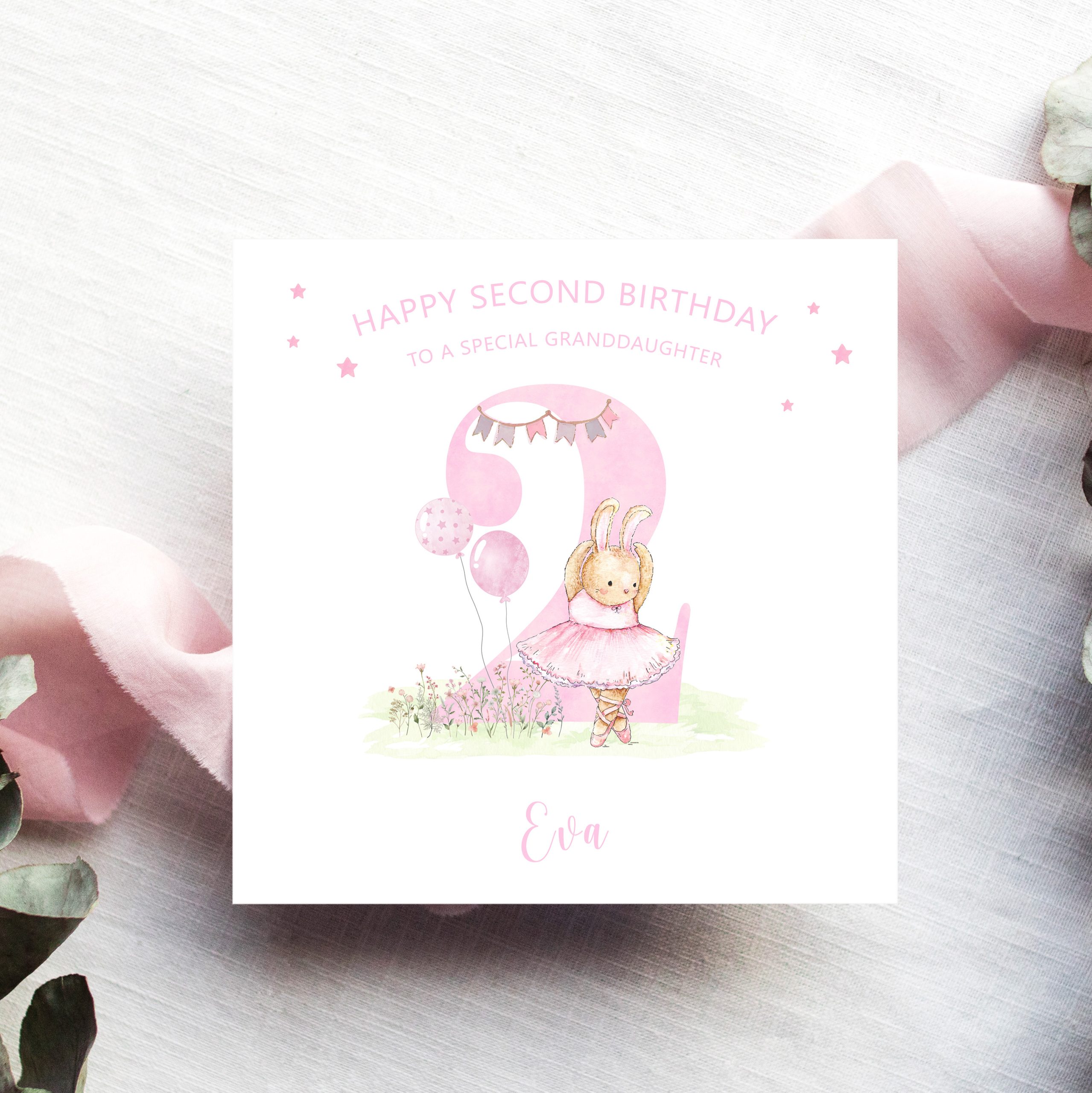 Birthday Ballerina Square Card