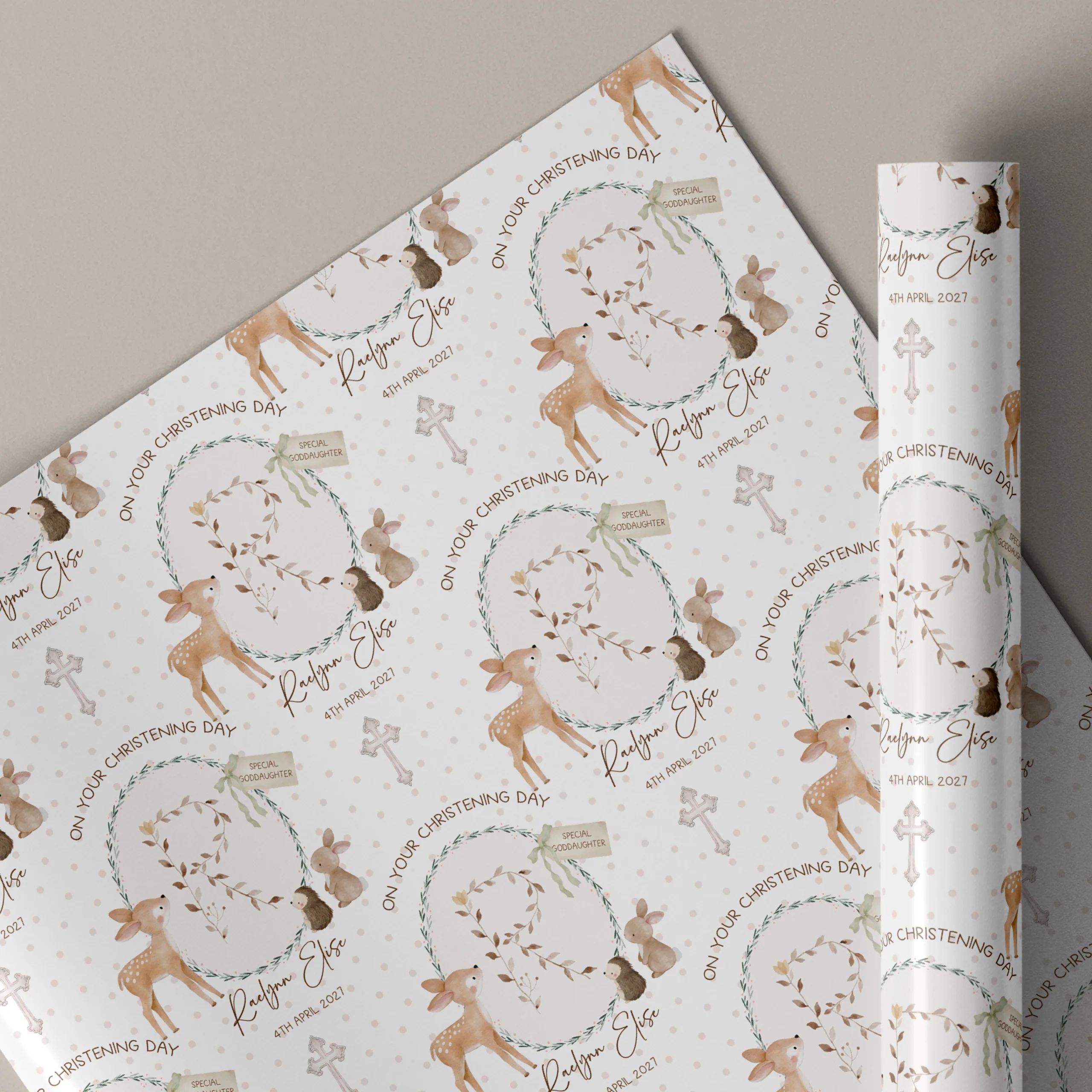 Personalised Christening Gift Wrapping Paper