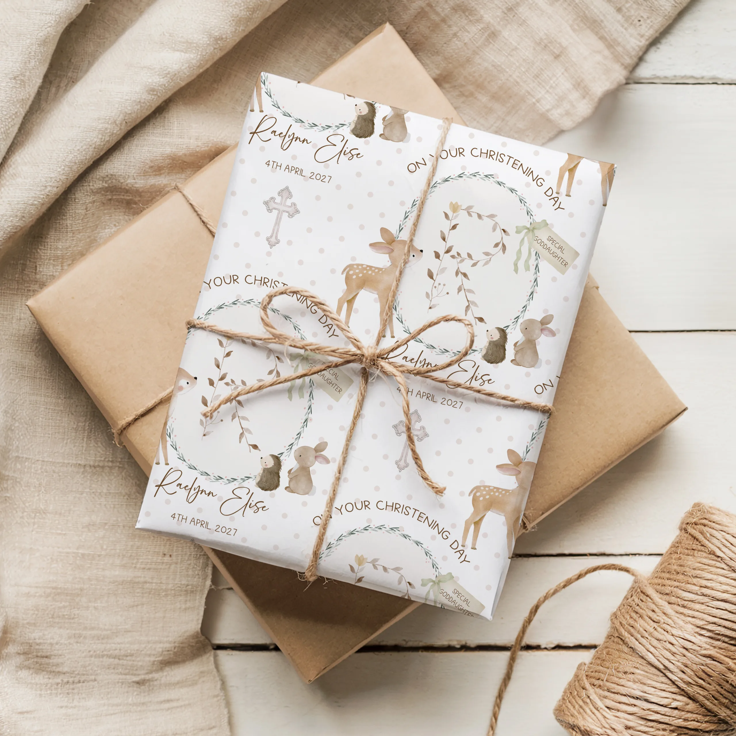 Personalised Christening Gift Wrapping Paper