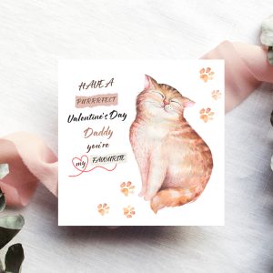 Cream Cat Valentine's Card