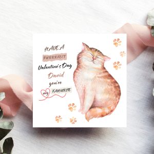 Cream Cat Valentine’s Card