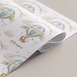 Hot Air Balloon Birthday Gift Wrapping Paper