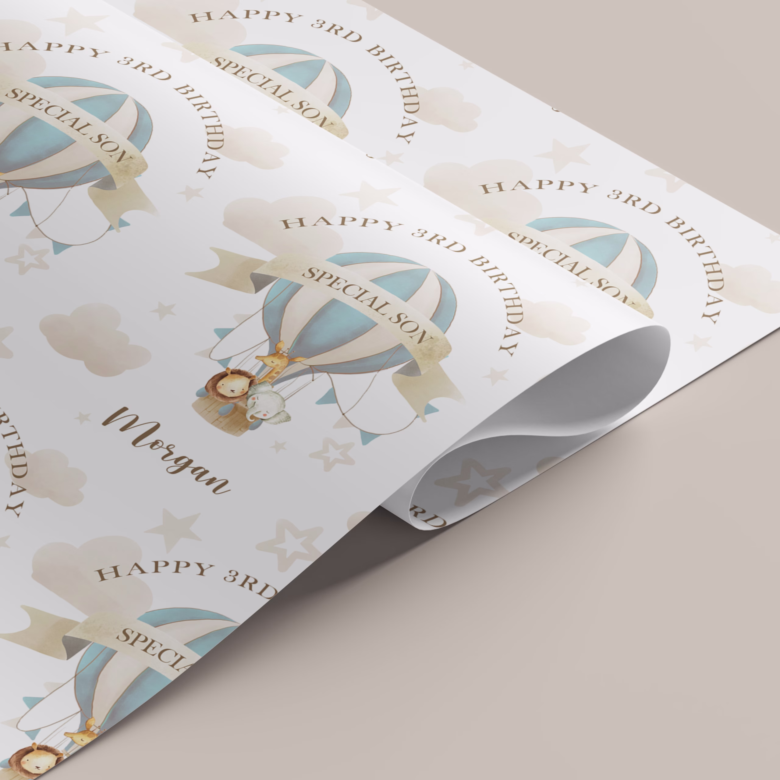 Hot Air Balloon Birthday Gift Wrapping Paper
