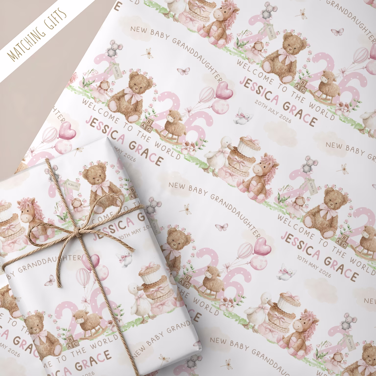Personalised New Baby Gift Wrapping Paper