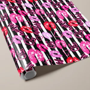 Personalised Lipstick Birthday Gift Wrapping Paper