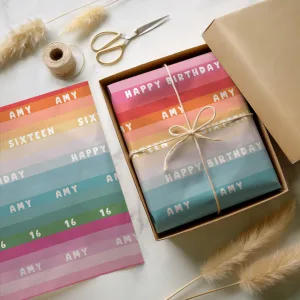 Personalised Rainbow Gift Wrapping Paper