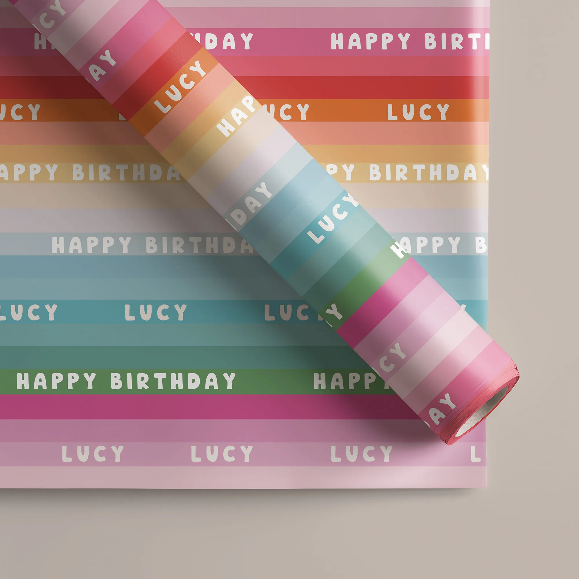 Personalised Rainbow Gift Wrapping Paper