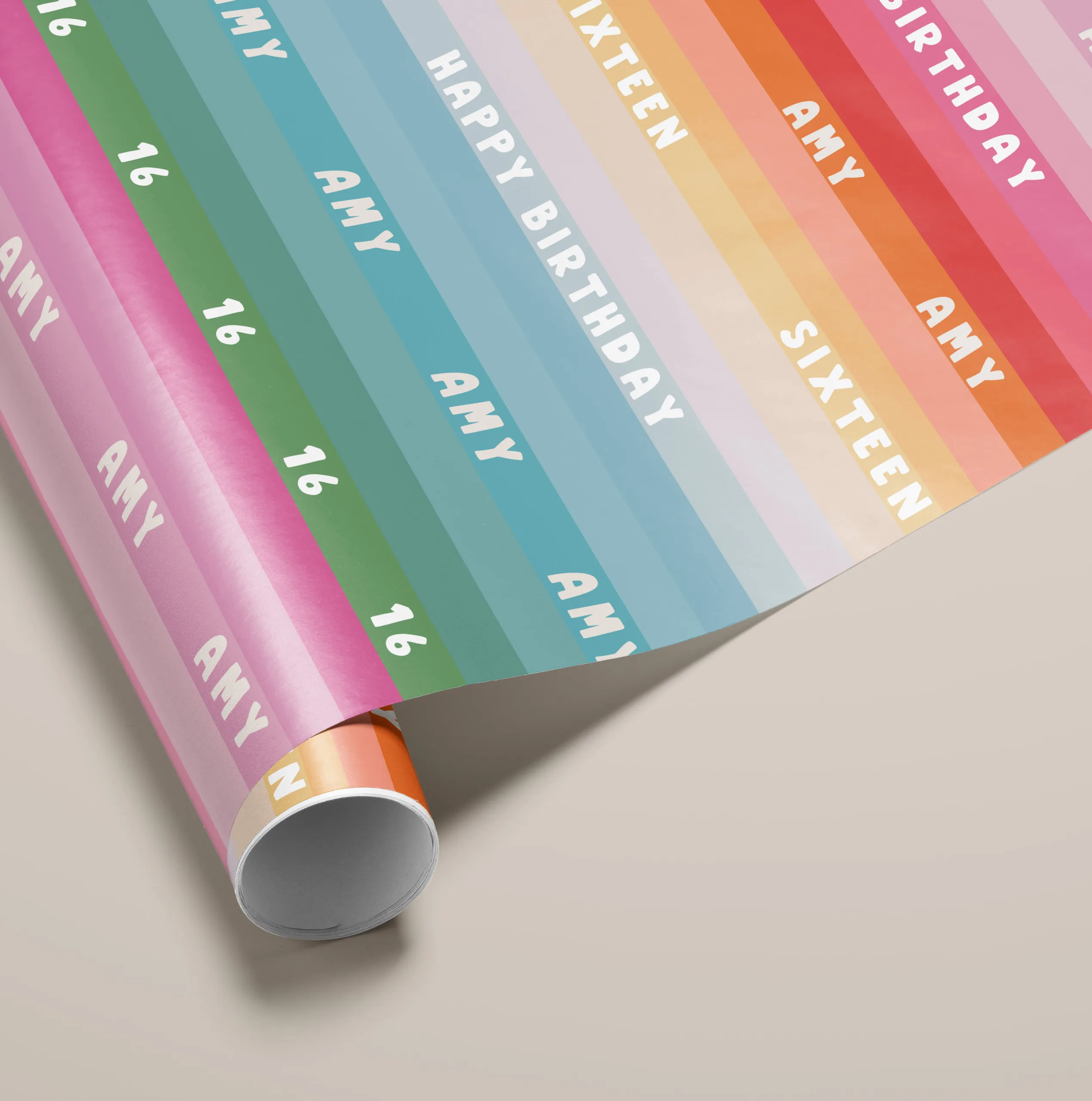 Personalised Rainbow Gift Wrapping Paper