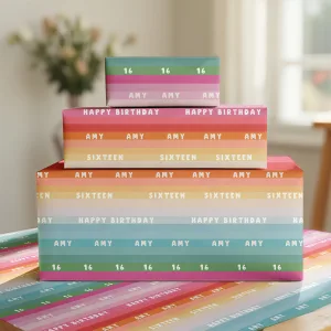 Personalised Rainbow Gift Wrapping Paper
