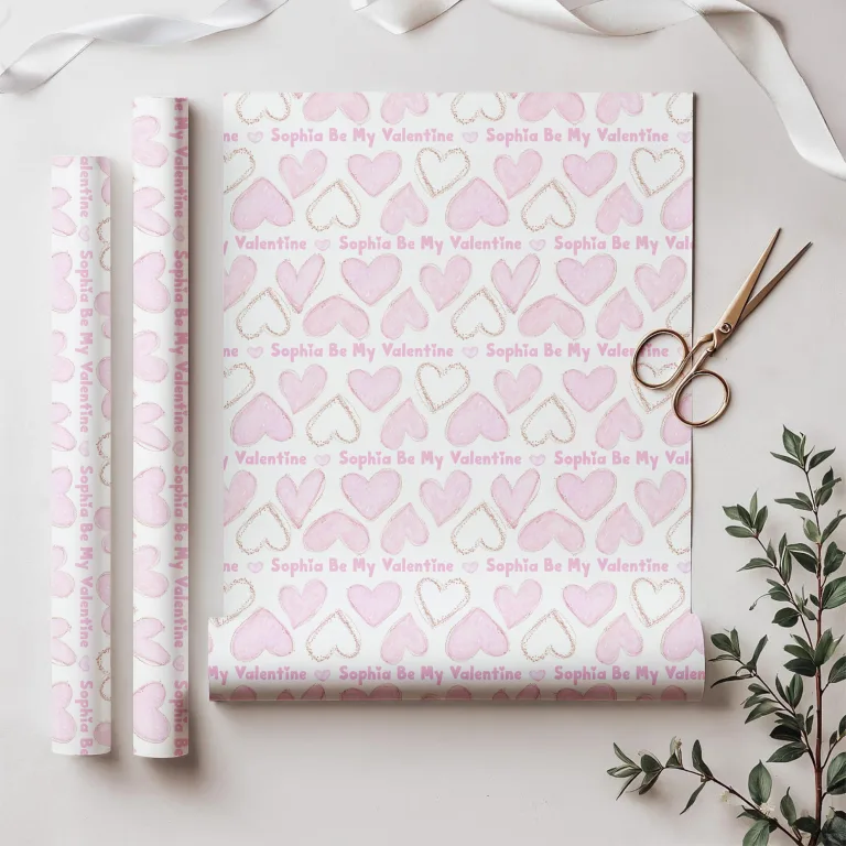 Personalised Valentine’s Hearts Wrapping Paper