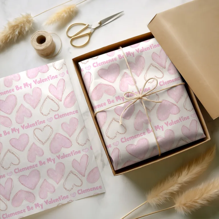 Personalised Valentine’s Hearts Wrapping Paper