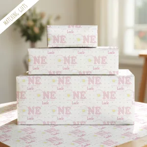 Girls 1st Birthday Gift Wrapping Paper