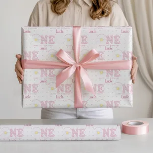Girls 1st Birthday Gift Wrapping Paper