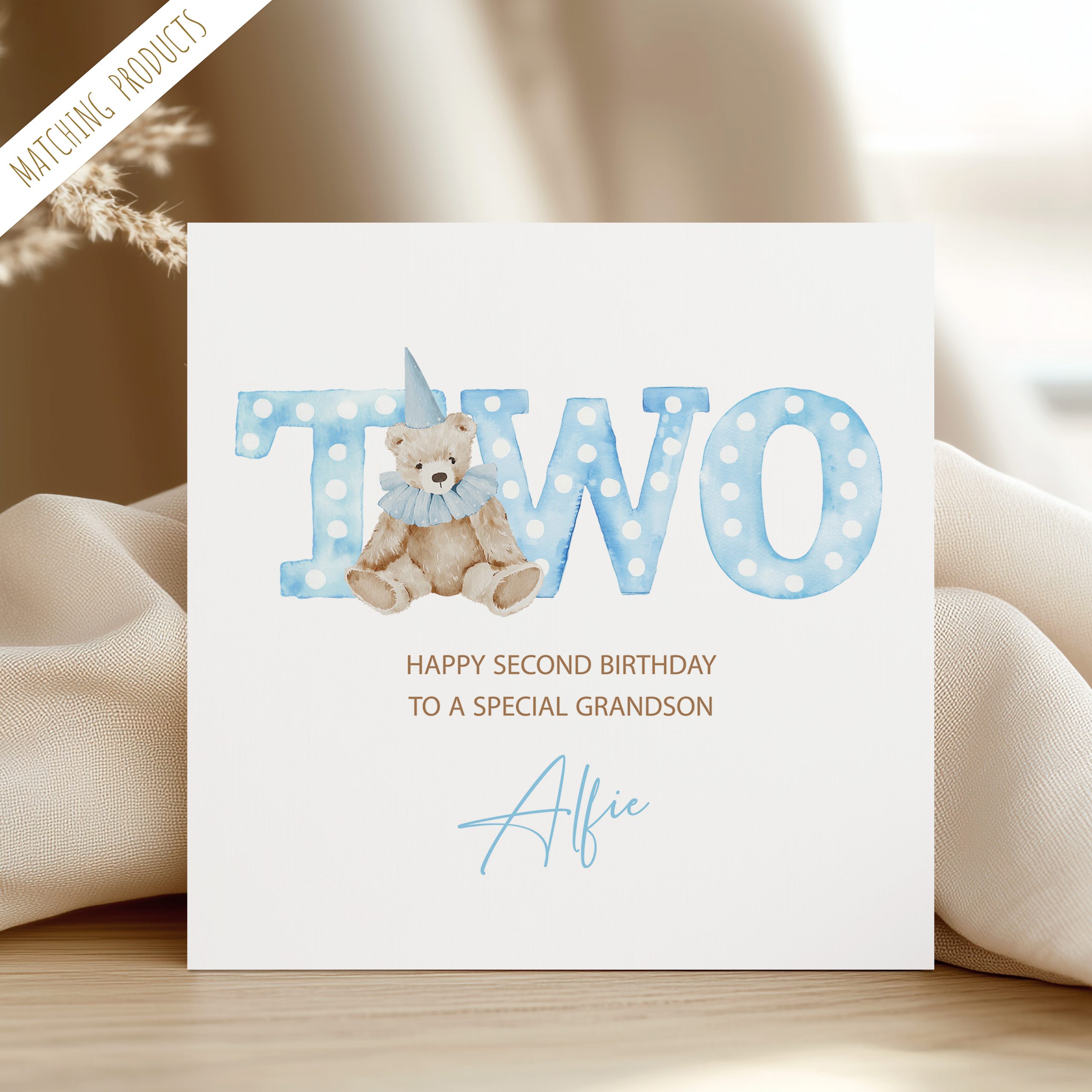 Boys Personalised 2nd Birthday Card