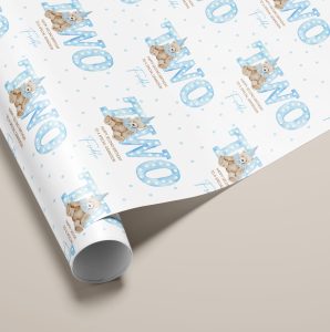 Boys Personalised 2nd Birthday Gift Wrapping Paper