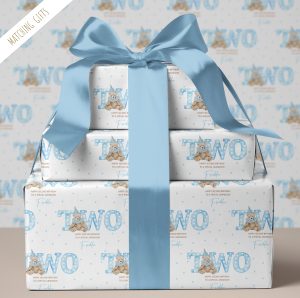 Boys Personalised 2nd Birthday Gift Wrapping Paper