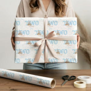 Boys Personalised 2nd Birthday Gift Wrapping Paper