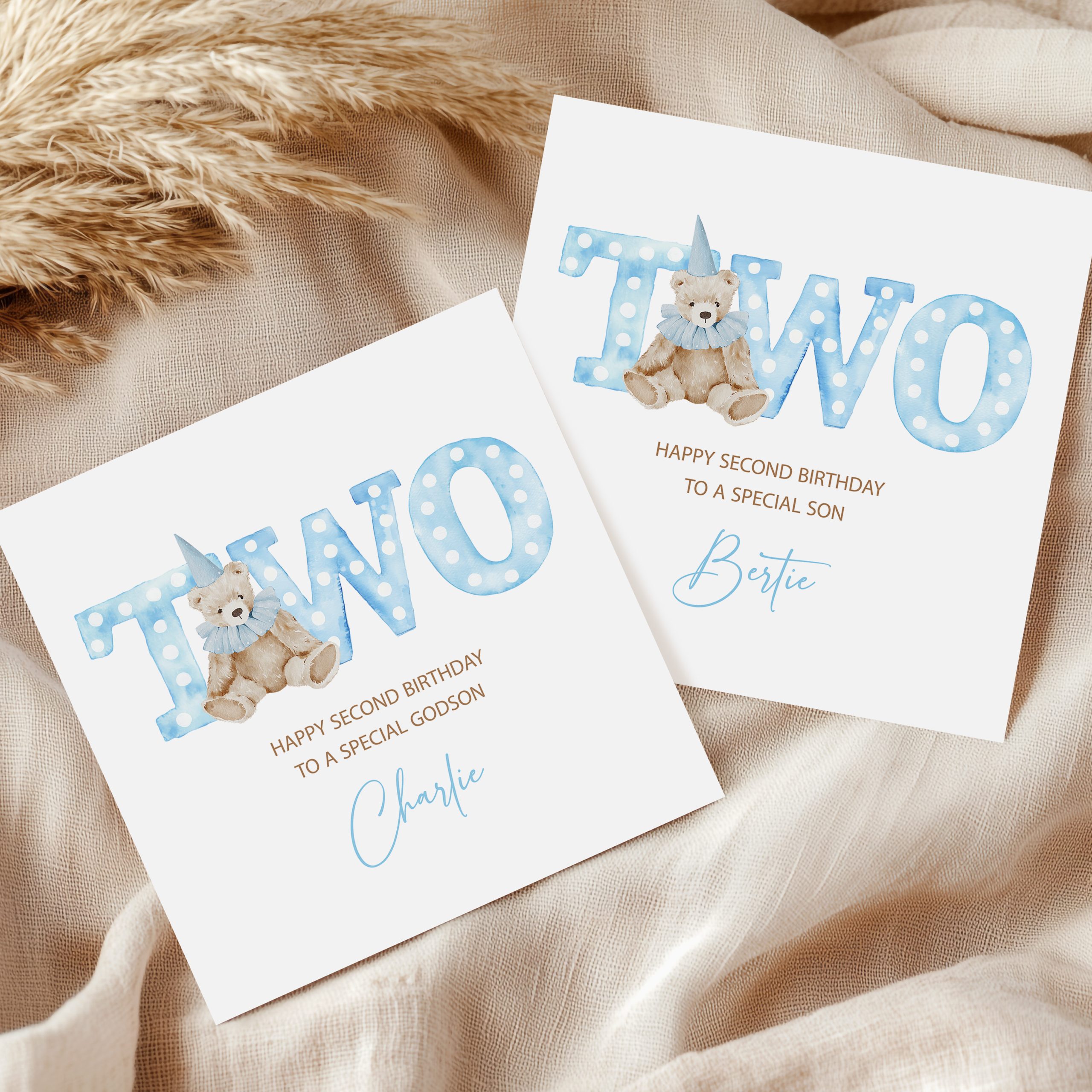 Boys Personalised 2nd Birthday Card