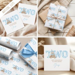 Boys Personalised 2nd Birthday Gift Wrapping Paper