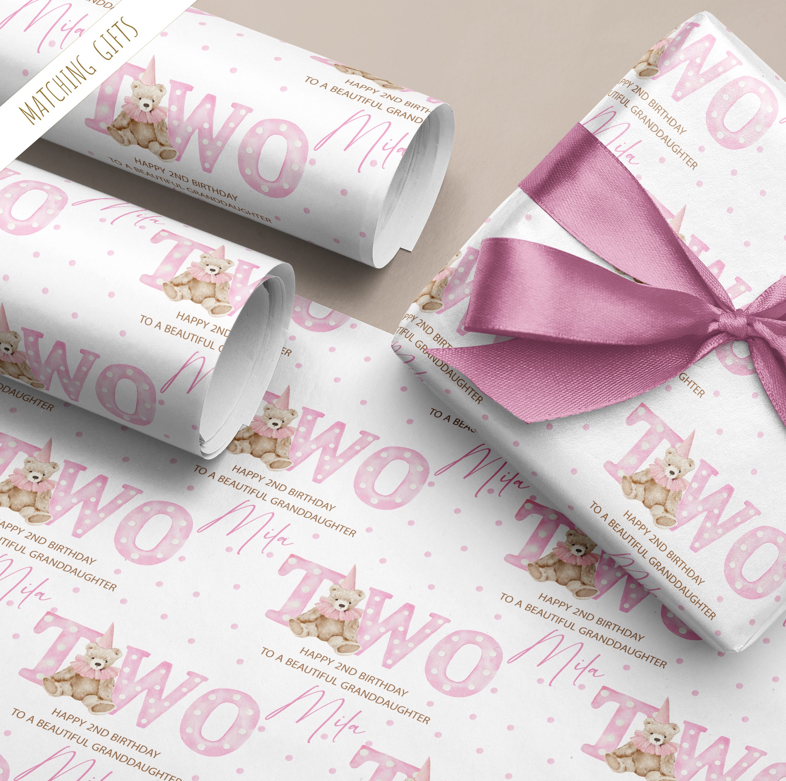 Personalised Pink Gift Wrapping Paper