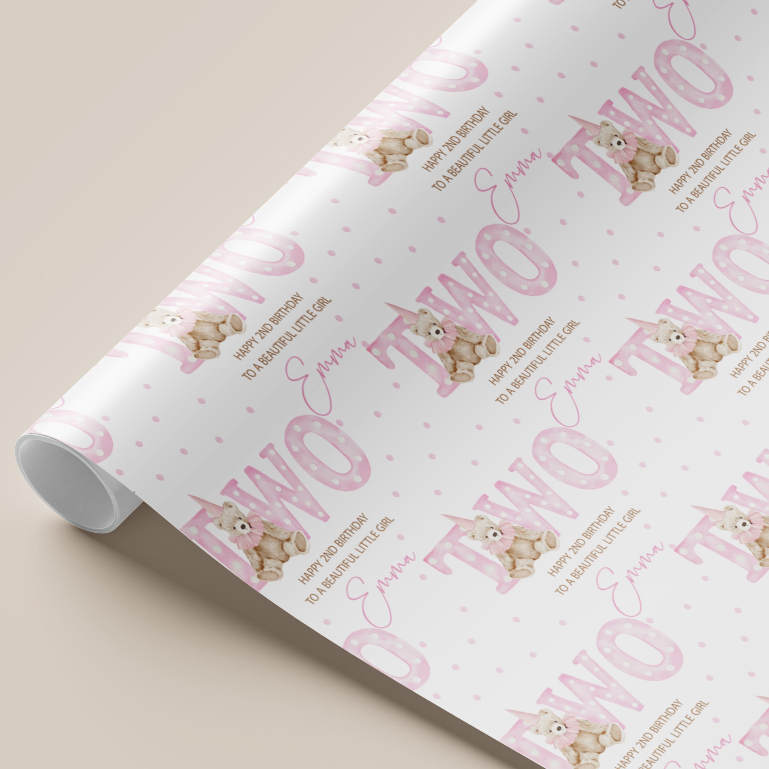 Personalised Pink Gift Wrapping Paper