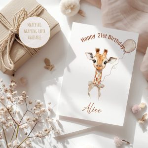 Personalised Giraffe Birthday Card
