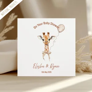 Giraffe Baby Shower Card Square