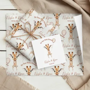 Giraffe Baby Shower Card Square