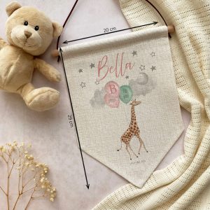 Giraffe Linen Pennant Flag
