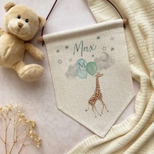 Giraffe Linen Pennant Flag