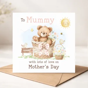 Personalised Teddy Bear Mother's Day Card
