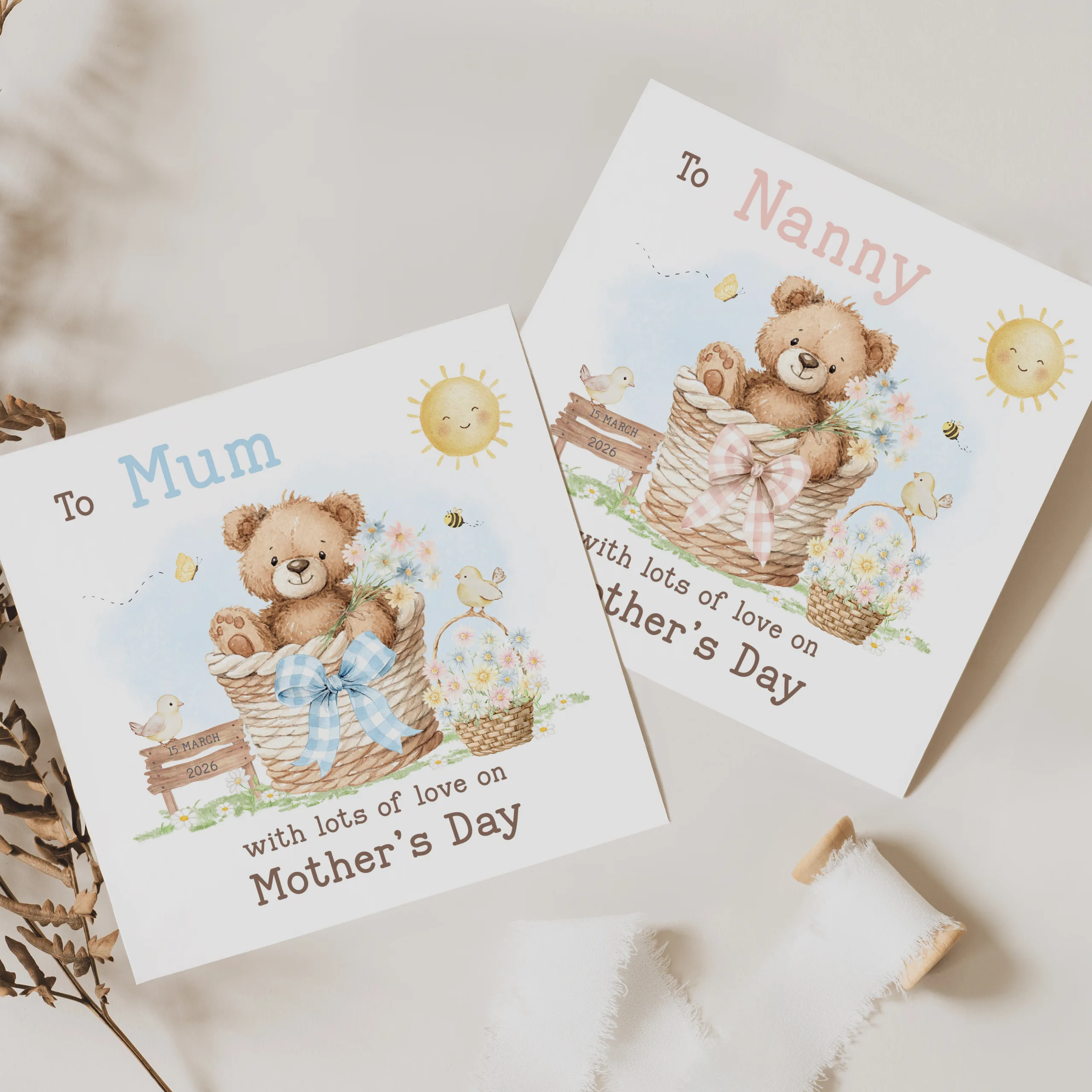 Personalised Teddy Bear Mother's Day Card