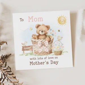 Personalised Teddy Bear Mother's Day Card