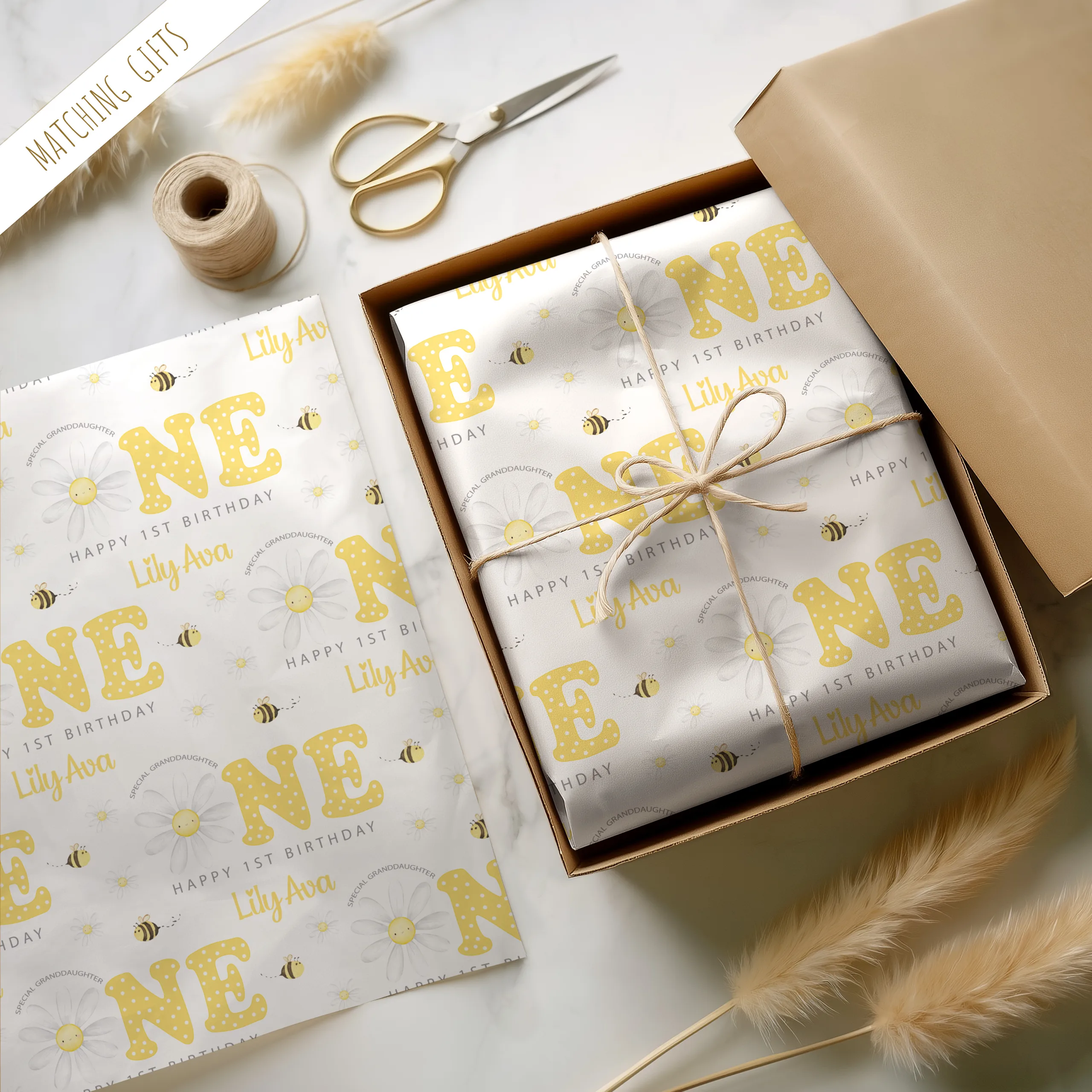 Personalised 1st Birthday Gift Wrapping Paper