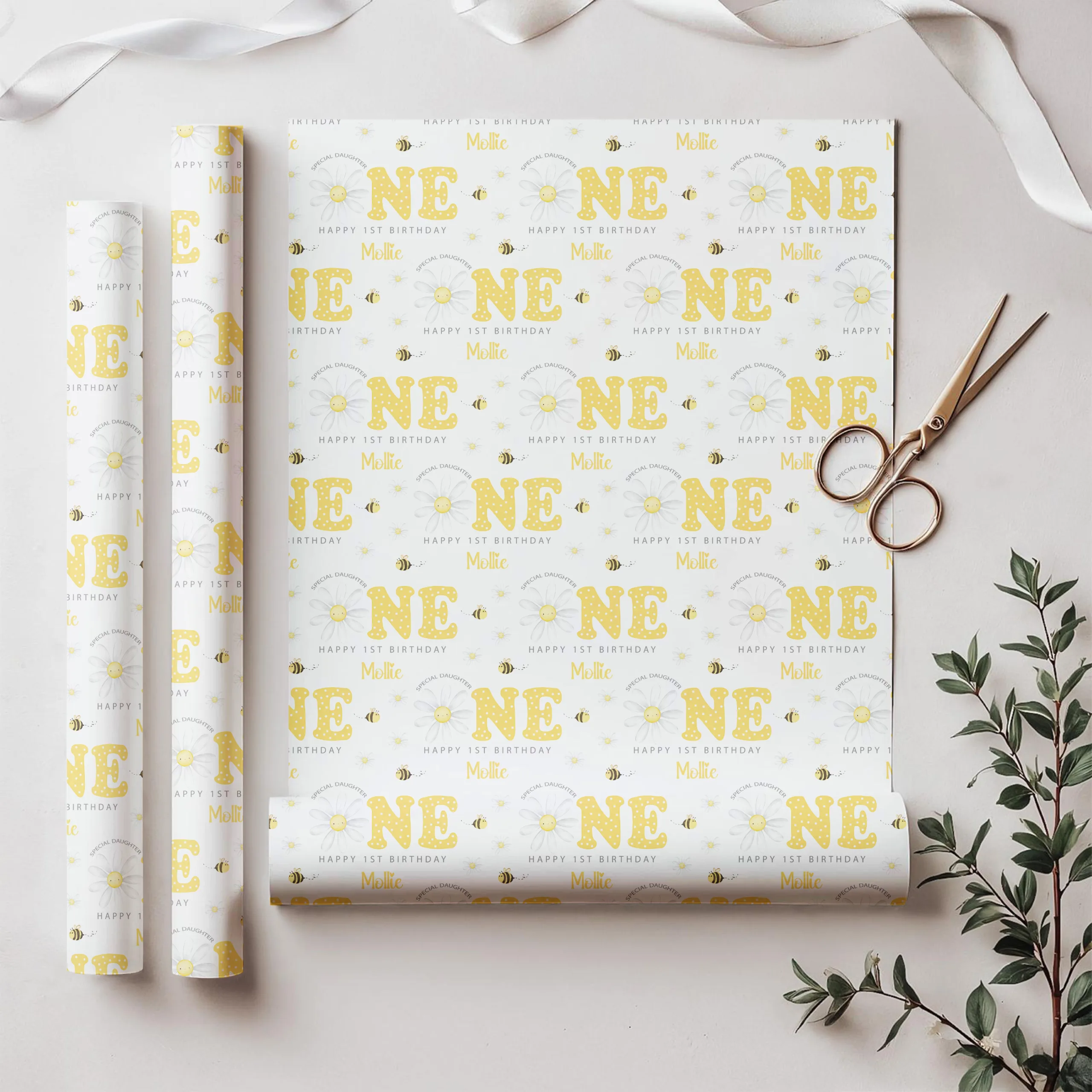 Personalised 1st Birthday Gift Wrapping Paper