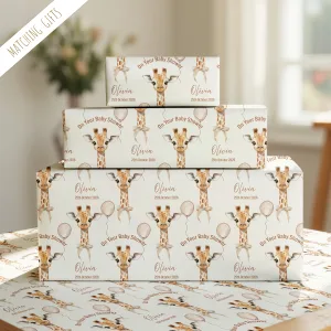 Personalised Baby Shower Giraffe Gift Wrapping Paper