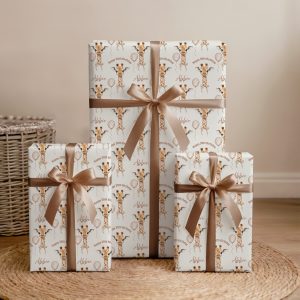 Personalised Giraffe Birthday Wrapping Paper