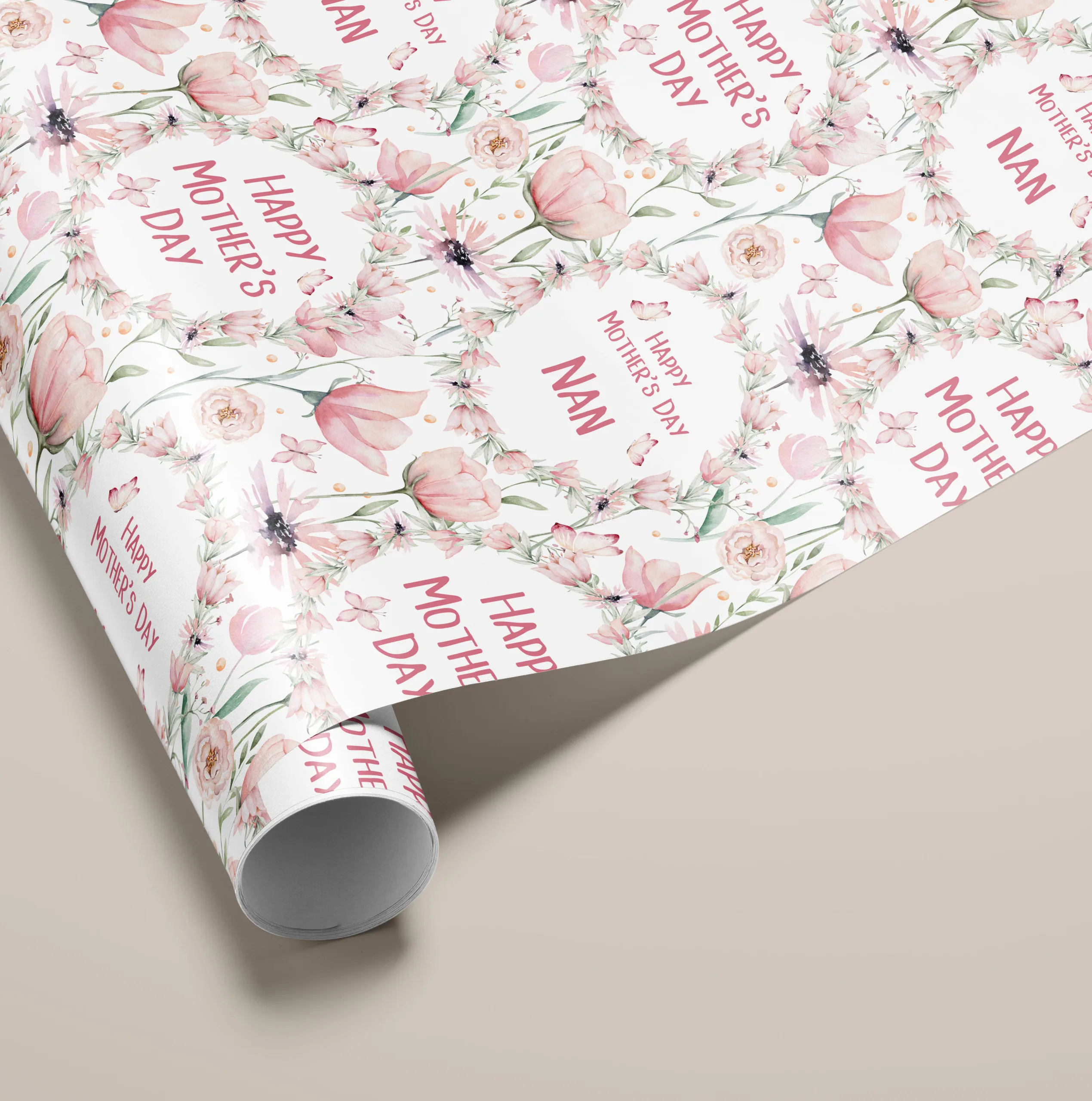 Personalised Mother's Day Floral Gift Wrapping Paper