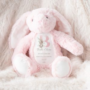 Personalised New Baby Soft Toy Rabbit