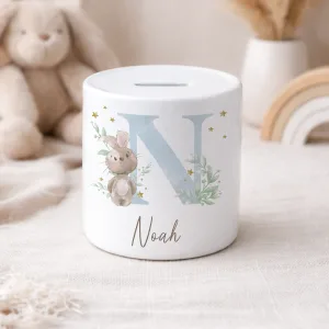 Personalised Money Box For New Baby