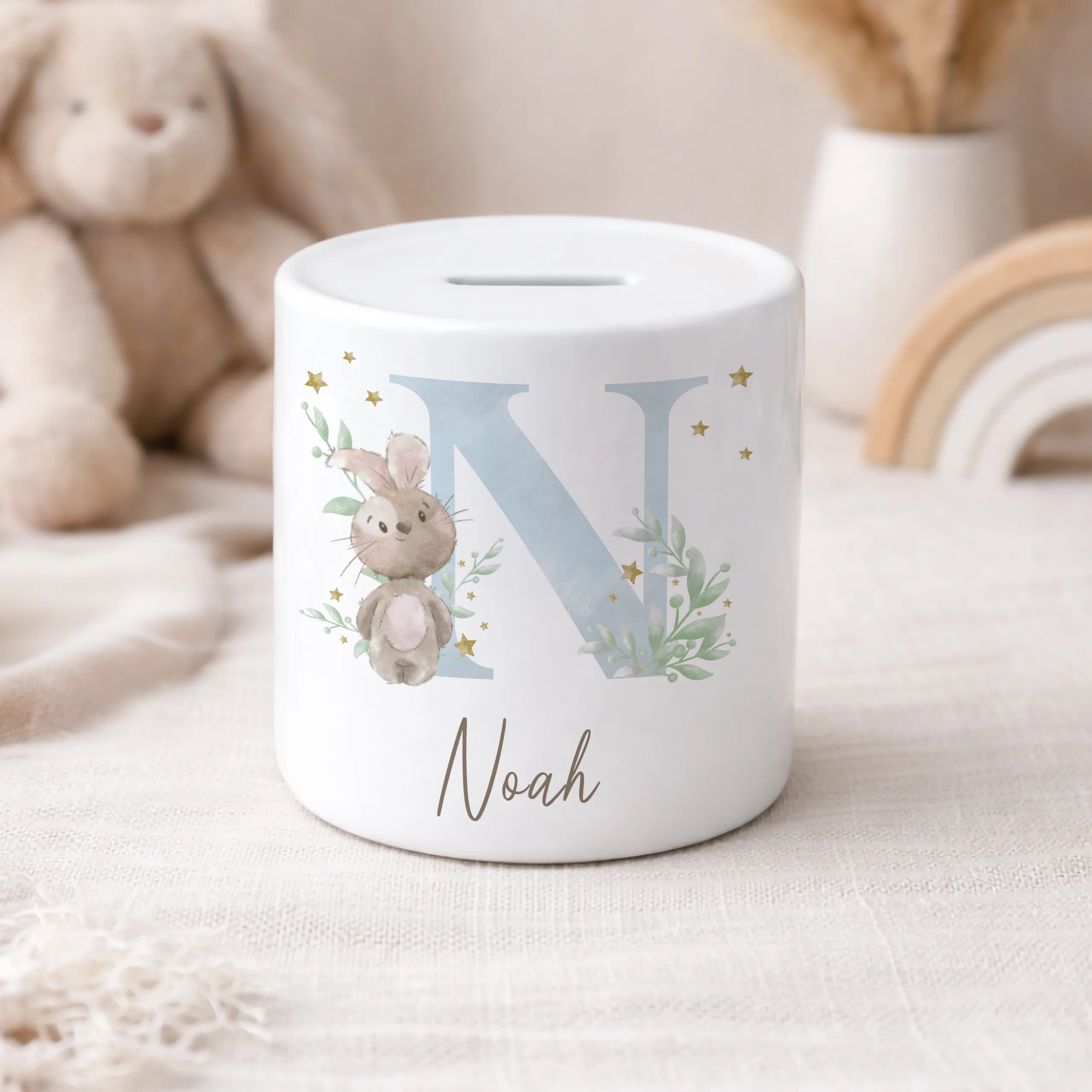 Personalised Money Box For New Baby