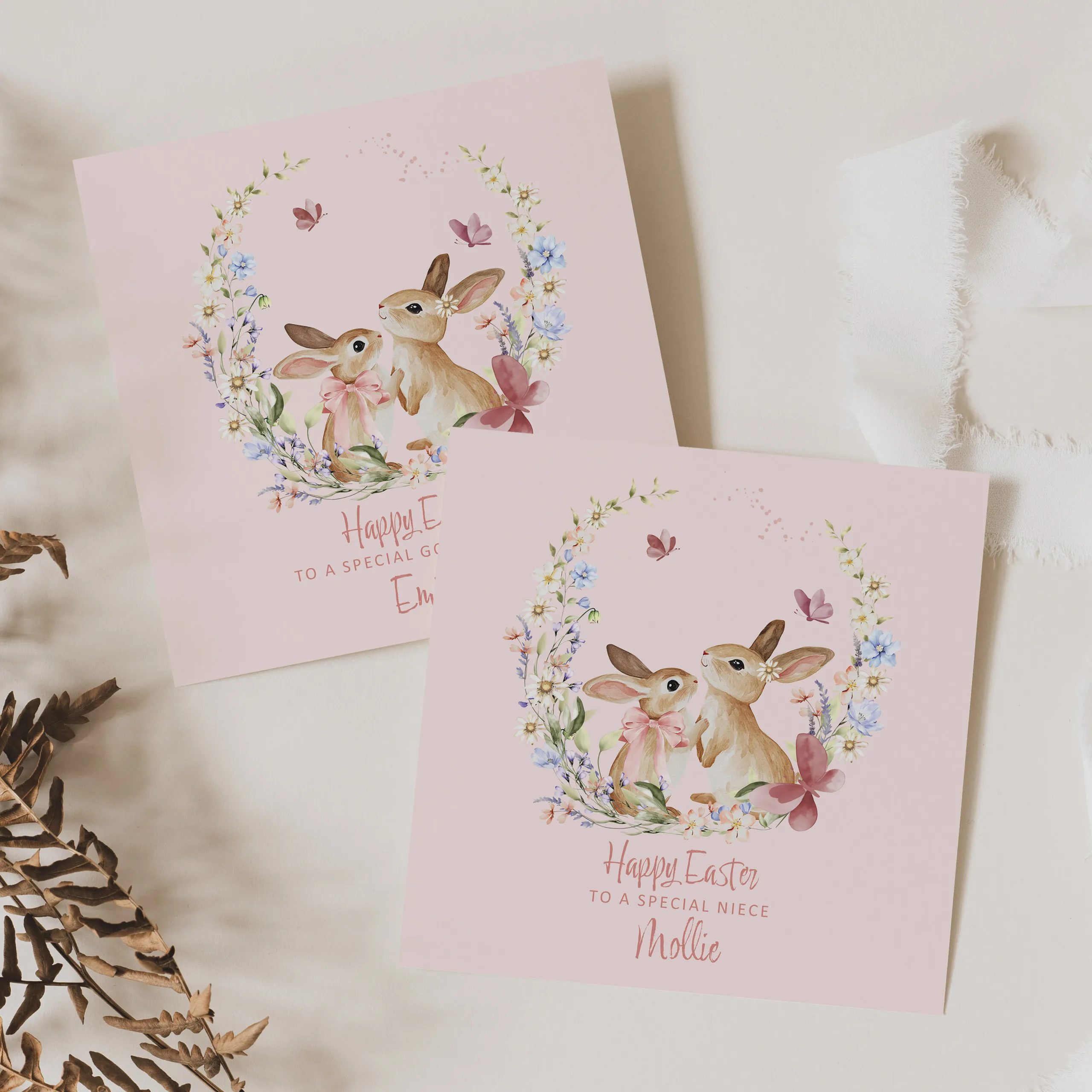 Girls Personalised Easter Card