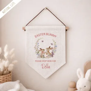 Easter Bunny Stop Here Wall Sign