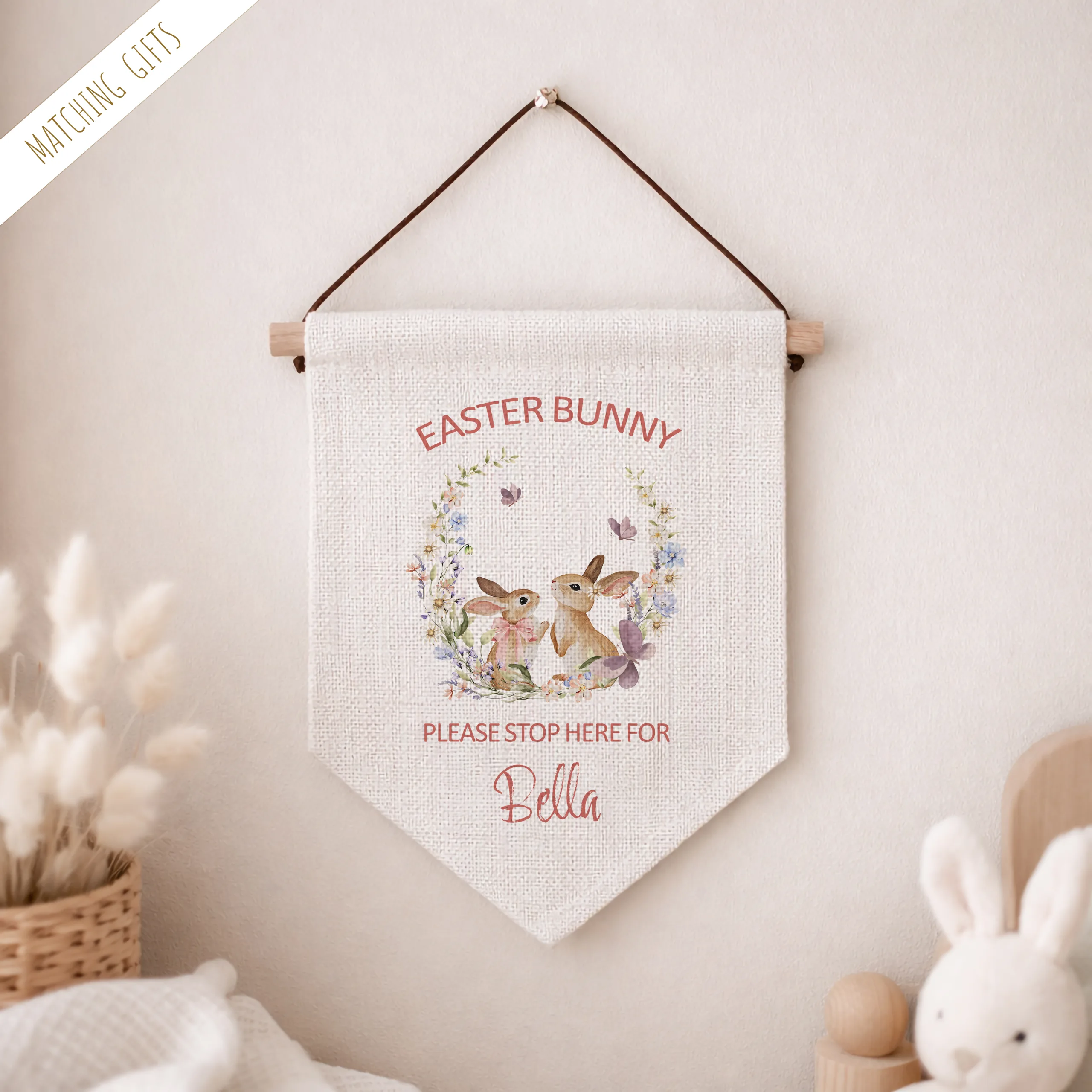 Easter Bunny Stop Here Wall Sign