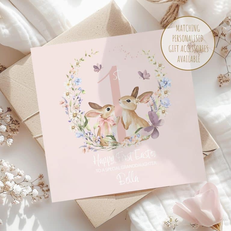thumbnail image 2 of Personalised First Easter Card – Bunny Design For Daughter Granddaughter Niece – Alderbrook Designs 2 of 4