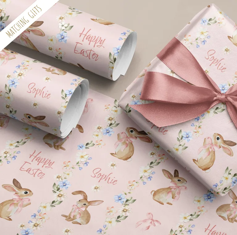 Pink Easter Rabbit Gift Wrapping Paper
