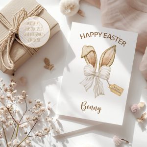 personalised Easter Bunny Ears Easter Card