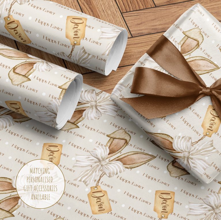 Personalised Easter Bunny Ears Gift Wrapping Paper