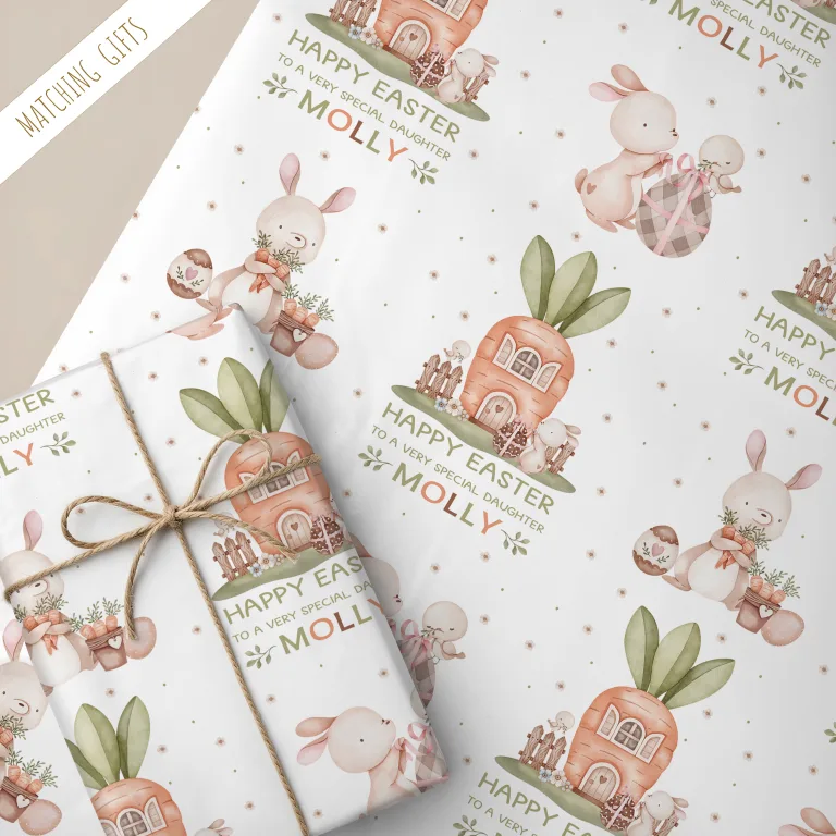 Personalised Easter Carrot Gift Wrapping Paper